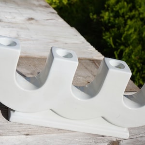 Vintage White Porcelain Candle Holder – Holds 4 Taper Candles | Elegant Shabby Chic Decor