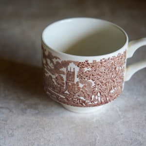 Vintage Brown & White Toile English Transferware Tea Cup By J. Broadhurst and Sons vintage collection replacements