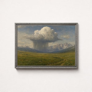 Afternoon Thunderstorm Print: Rustic Mountain Landscape Art (Digital Download)