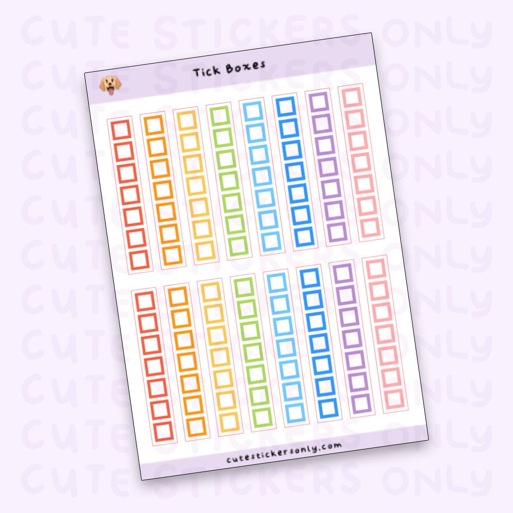 Tick Boxes Sticker Sheet: Lists, Checkbox, Checklist, Tickboxes ...