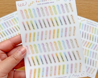Cute Rainbow Pens Matte Sticker Sheets: Mildliners, Tombows, Fountain Pens
