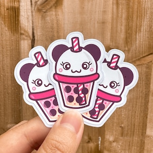 Panda Boba Matte Die Cut Sticker | Boba Sticker | Bubble Tea Sticker | Panda Bubble Tea Sticker | Cute Boba Sticker | Cute Panda Sticker