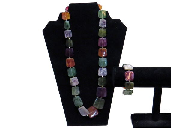 Multi-color Graduated Gemstone-like rounded flat … - image 1