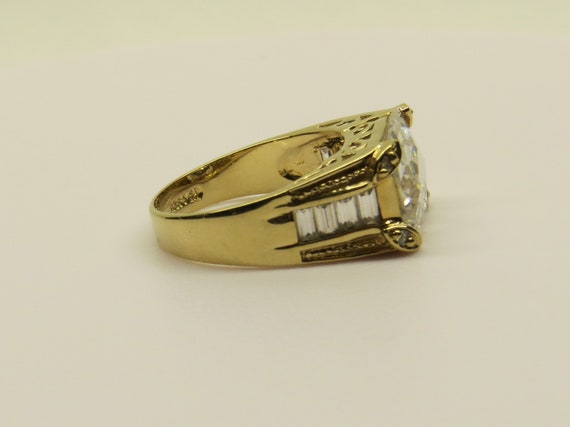 925 Sterling silver Gold plated with French cut c… - image 4