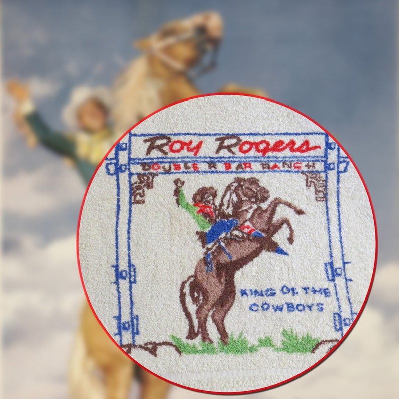 Roy Trigger Rearing 1950’s RARE Roy Rogers With Trigger Towel by Cannon, King of the ...