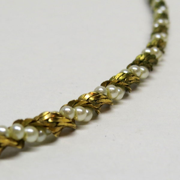 Vintage Napier Necklace Twisted Flat Rope with faux Pearls 24” Matinee Length Unisex style