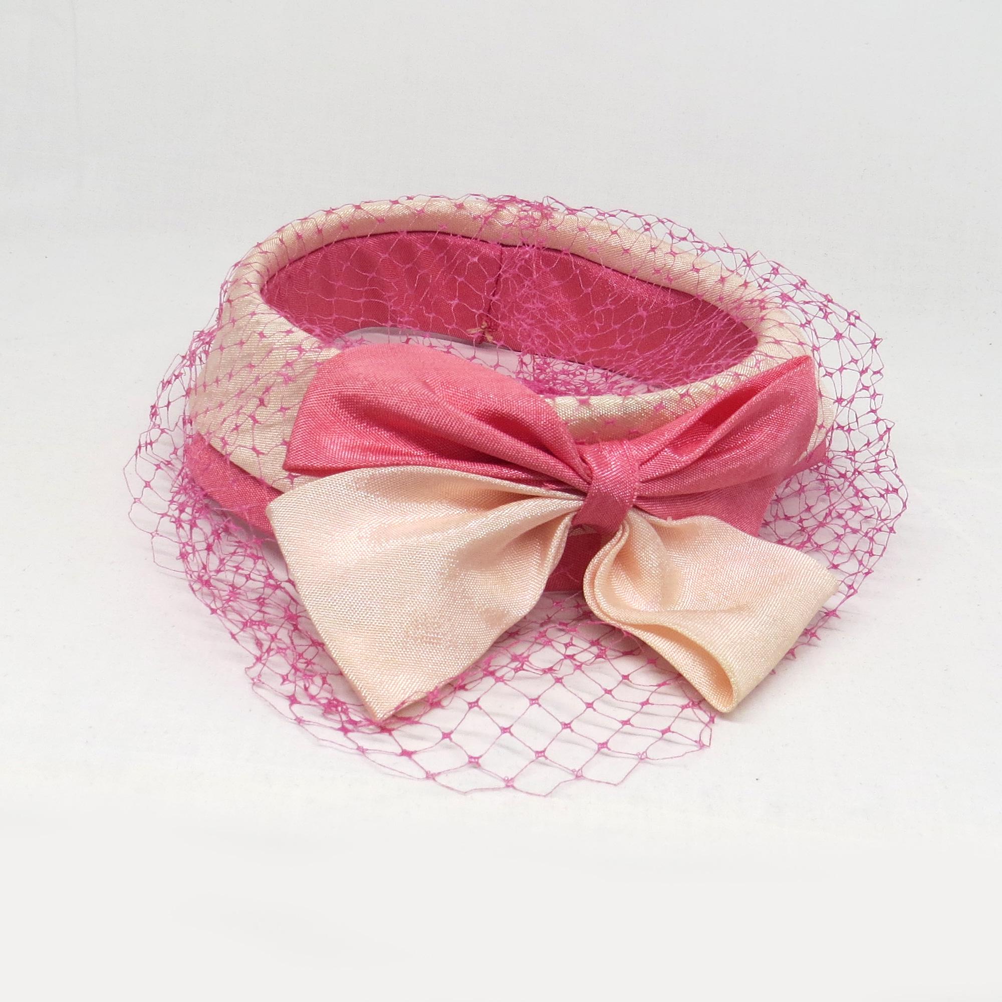 Pink Pillbox Hat With Netting - Etsy display picture 1