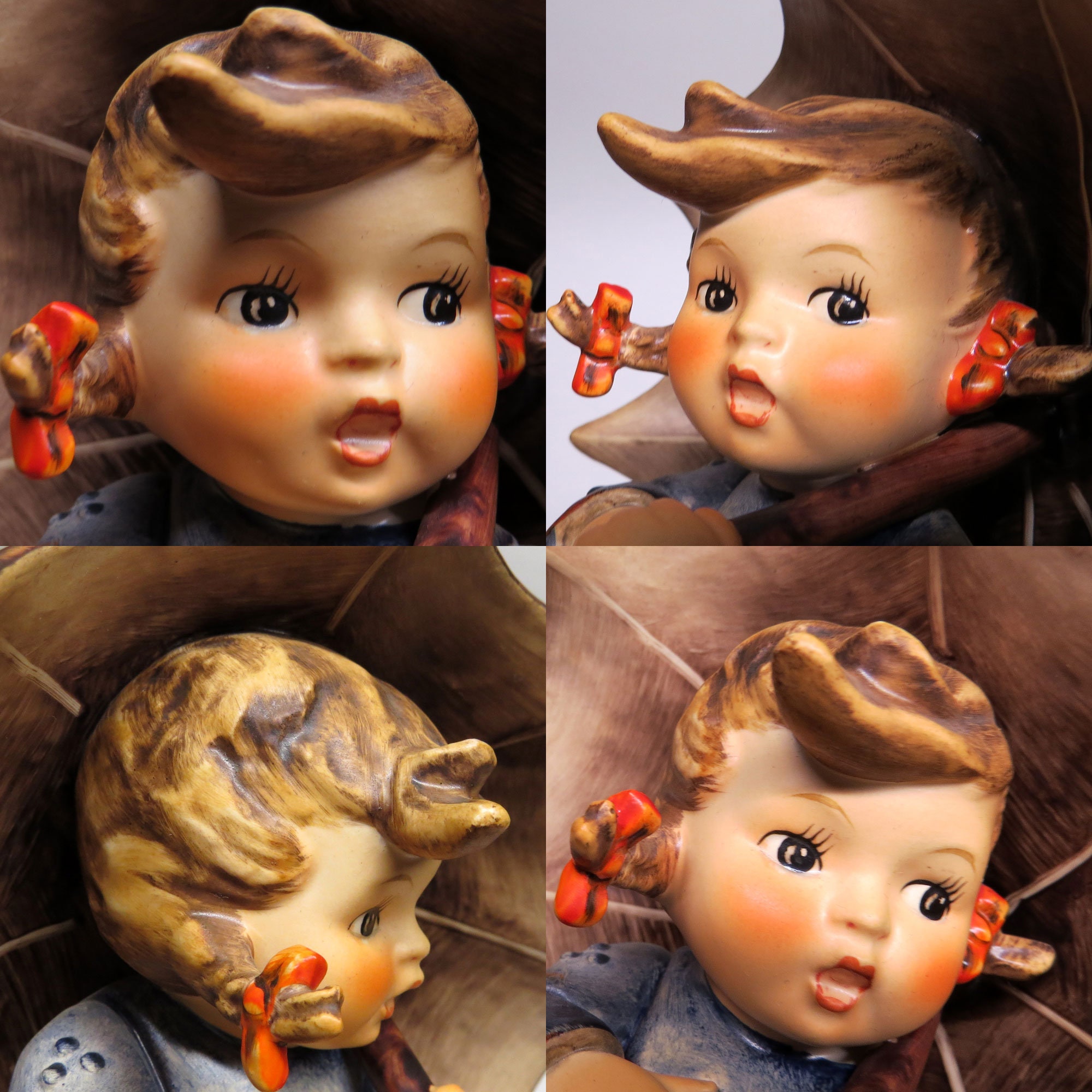 1960's Goebel Hummel Umbrella Girl Geborgen Mädchen Original