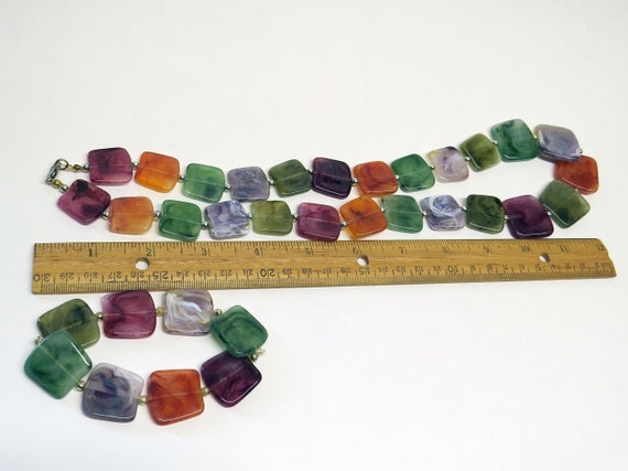 Multi-color Graduated Gemstone-like rounded flat … - image 5
