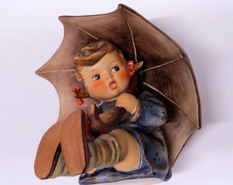 Ｇoebelゲーベル☆ドイツ☆マインシェル☆ミンヒェンミニドール☆ソフビ 1960's Goebel Hummel Umbrella Girl Geborgen Mädchen Original