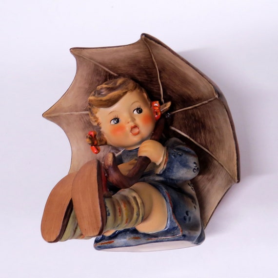 Goebel ランプペルジェ 1960's Goebel Hummel Umbrella Girl Geborgen Mädchen Original