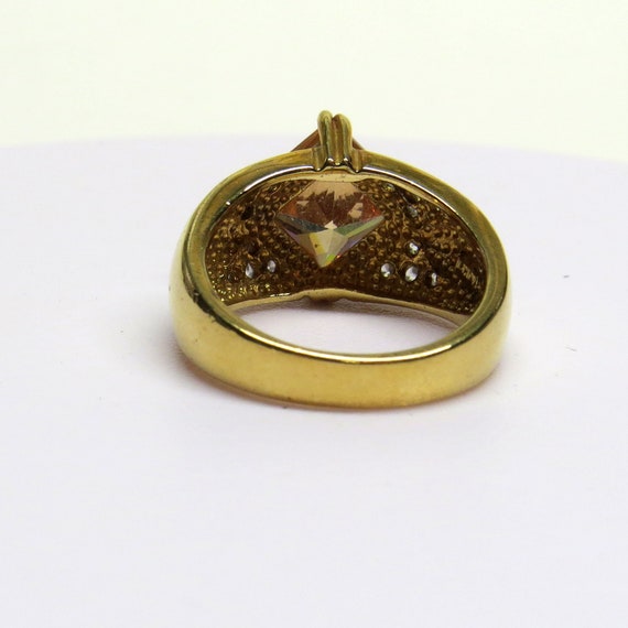 1970’s Golden Tourmaline Ring Vintage Solitaire S… - image 3
