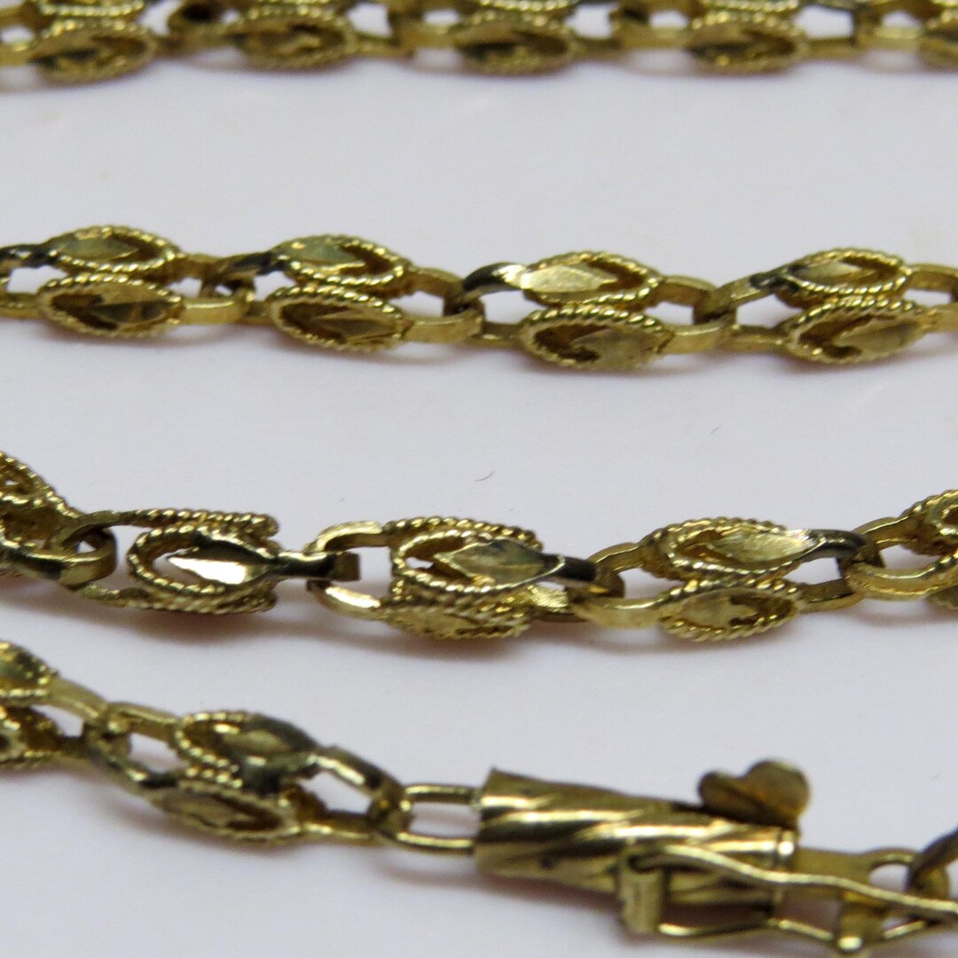 1950’s 10K Gold Turkish Rope 24” Chain Necklace 3mm Vintage Unisex - Etsy