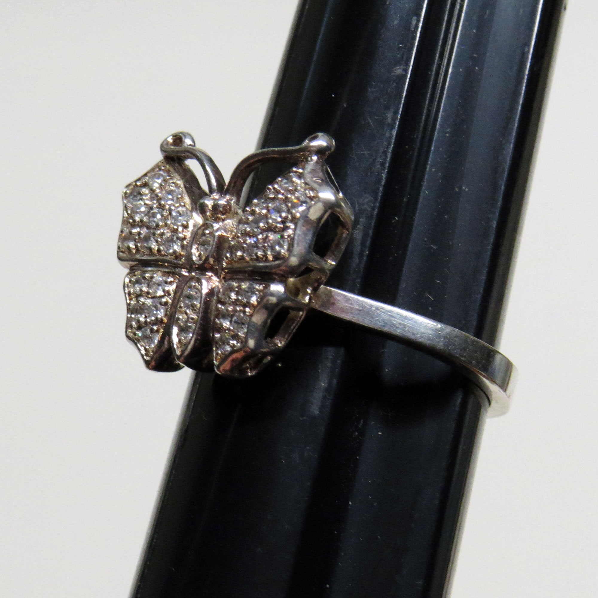 1970's Sparkling Butterfly Ring Size 10 1/4 925 Sterling 1970's Sparkling Butterfly Ring Size 10 1/4 925 Sterling