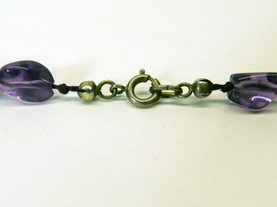 Vintage Hand Knotted Amethyst 26” Graduated Bead … - image 8