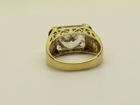 925 Sterling silver Gold plated with French cut c… - image 3