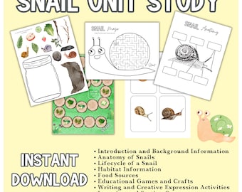 カタツムリの単元学習：理科カリキュラム、小学校ホームスクール（デジタルダウンロード）