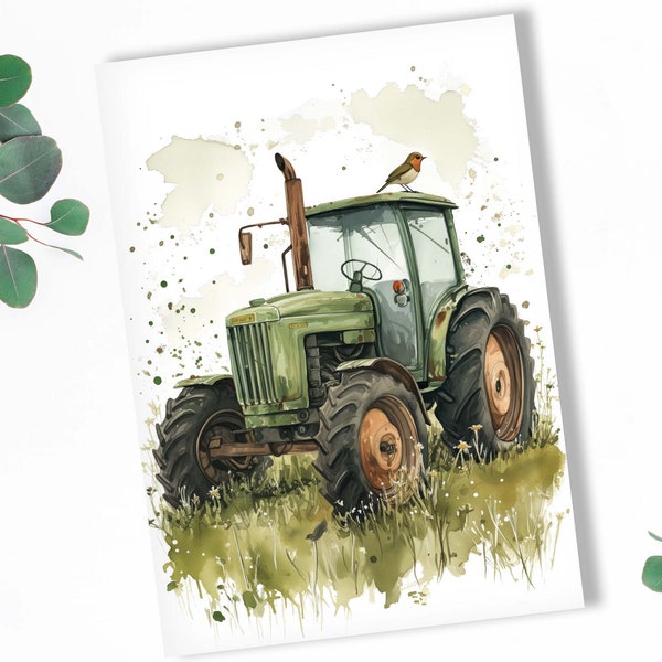 Green Tractor Card | Tractor Birthday Card | John Deere Tractor Card | John Deere Card | Tractor Gifts | Farm Boy Gift | Card for Farmer