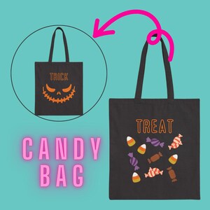 Trick or Treat Candy Bag for Kids Candy Tote Bag With Pumpkin Cute Reusable Halloween Bag For Trick Or Treating Candy Collection Tote Bag