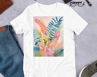 Abstract Leaf | Unisex | Cotton | T-Shirt | Graphic T-Shirt | Printed Art | Art | Colour Print | Basic T-Shirt | Art Lovers shirt