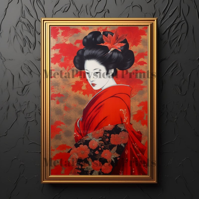 Traditional Geisha Art Portrait Home Decor Gift PRINTABLE - Etsy