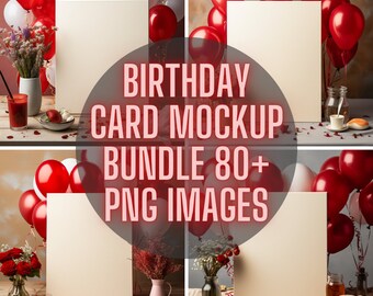 Card Mockup Bundle of Invitation Card Mockups for Birthday Invitation Mockup Bundle Greeting Card Mock up Blank Invite Notecard PNG
