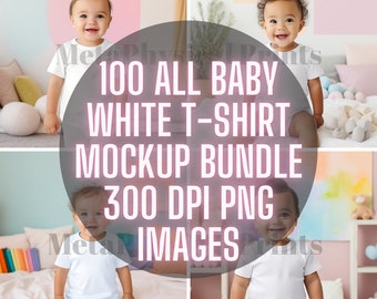 Baby Toddler Tshirt Mockup Bundle, Cute White Tee Mock, Soft Pastel Color Nursery, Cute Babies Clothing Design Template Instant Download PNG