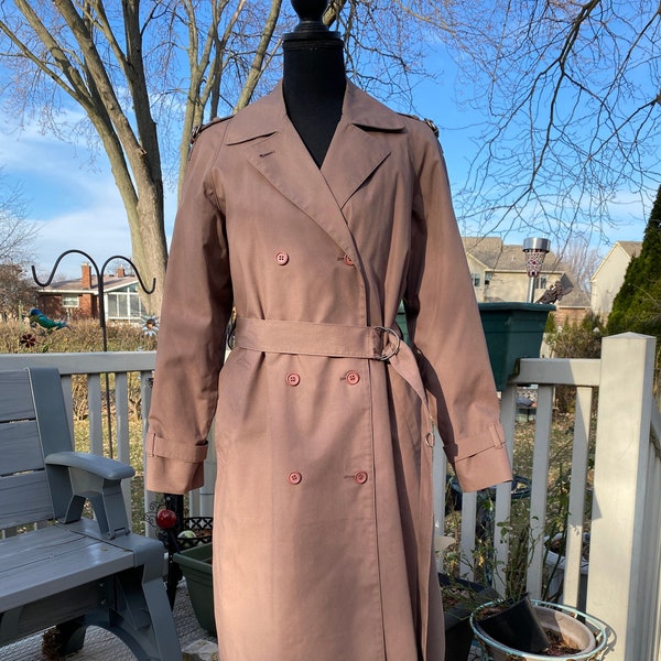 Vintage London Fog Trench Coat, London Fog Maincoat, Trench Coat 10 Petite, Water Repellent Coat, Long Coat with Lining, Cold Weather Coat