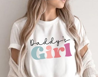 Camiseta de niña de papá, camiseta retro para niñas, linda camiseta natural para niñas, regalo para hija, camiseta de niña de papá, el mejor regalo para el día del padre