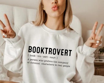 Booktrovert Definition Sweatshirt, Funny Book Lover Gift Hoodie