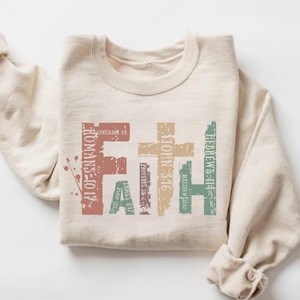 Faith Sweatshirt, Faith Cross Shirt, Christian Gift, Faith Gift, Christian Shirt, Love and Grace Shirt, Believe Shirt, Vertical Cross