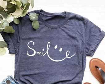 Smile Face Shirt: Positive Vibes Graphic Tee