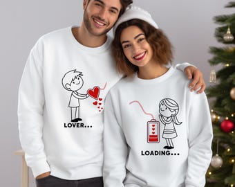 Couples Matching Valentine’s Day Sweatshirt, Couple Boyfriend Girlfriend, Anniversary Gift for Couples