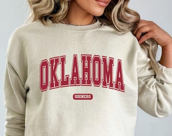 Vintage Oklahoma Crewneck Sweatshirt, Oklahoma Sweatshirt, Oklahoma Crewneck, Oklahoma Sweater, College Student Sweatshirt, Oklahoma Gift