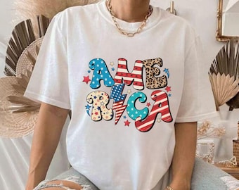 America Tee, Red White Blue, 4th of July T-Shirt