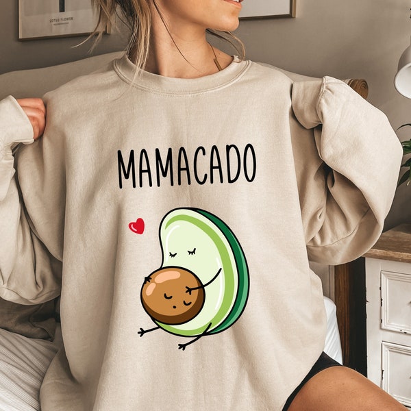 Mamacado Sweatshirt and Hoodie, Baby Announcement Shirt, New Mom Gift, Pregnancy Reveal Shirt, Maternity Shirts, Baby Shower Gift