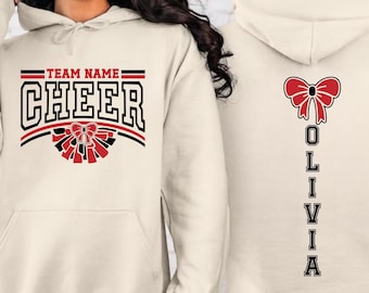 Custom Cheer Team Name Crewneck & Hoodie, Personalized Cheerleader, Spirit Sweatshirt, Cheer Squad Gift