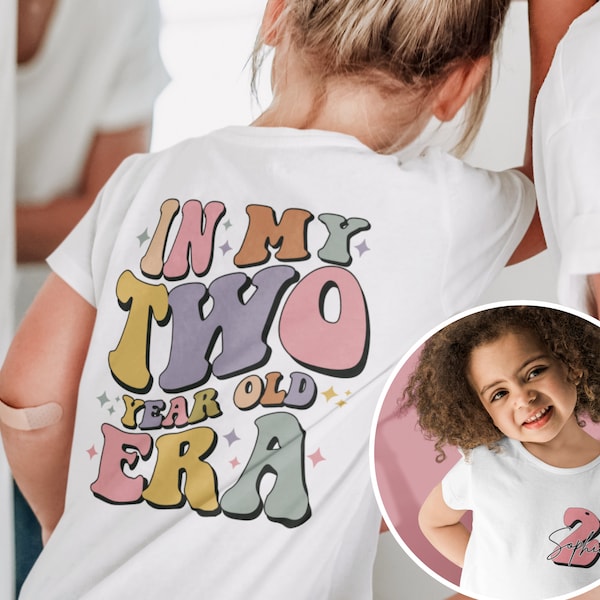 Custom 2rd Birthday Toddler Shirt, In My Two Year Old Era, Kids Birthday Shirt, Second Birthday Natural Toddler Tee, Gift for Birthday Party