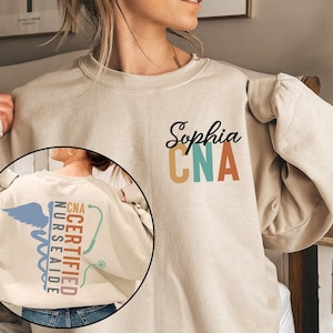 Personalized CNA Sweatshirt, Certified Nursing Assistant Sweat Gift, CNA sweat, Gift Nurse Appreciation, Gift Nurse Sweatshirt, Future CNA