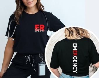 Emergency Department Custom Name Shirt, Custom Name Nurse T-shirt, ER Department Tee, Hospital Apparel, Nurse Gift, ER Room Shirt