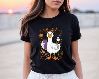 Spooky Goose Shirt, Funny Halloween Goose Shirt, Goose in Halloween Costumes Shirt, Cute Horror Shirt, Spooky Goose Shirt