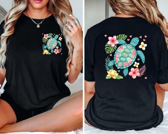 Retro Sea Turtle Shirt, Respect The Locals, Coastal Girl Gift