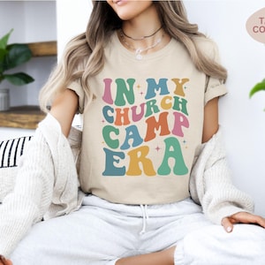 In My Church Camp Era Shirt, Summer Scout Shirt, Camping Shirt, Summer Vacation Shirt, Retro Groovy Church Camp Shirt, Camping Lover Shirt image 2
