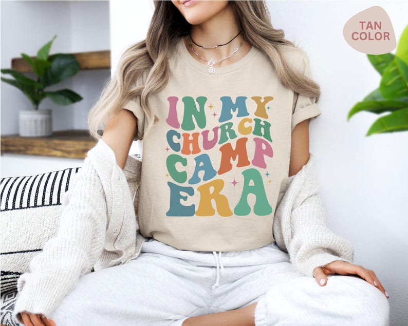 In My Church Camp Era Shirt, Summer Scout Shirt, Camping Shirt, Summer Vacation Shirt, Retro Groovy Church Camp Shirt, Camping Lover Shirt image 2