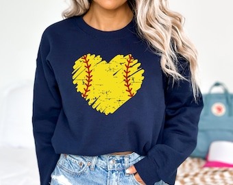 Distressed Baseball Heart Sweatshirt, Baseball Mom Hoodie