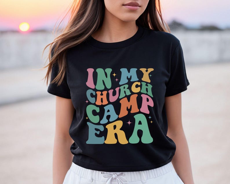 In My Church Camp Era Shirt, Summer Scout Shirt, Camping Shirt, Summer Vacation Shirt, Retro Groovy Church Camp Shirt, Camping Lover Shirt image 3