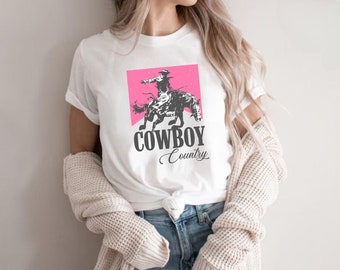 Vintage Inspired Pink Cowboy Country Shirt