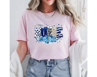 Wildflower Nurse Shirt, Floral Registered Nurse T-Shirt, Nursing Tee for Work