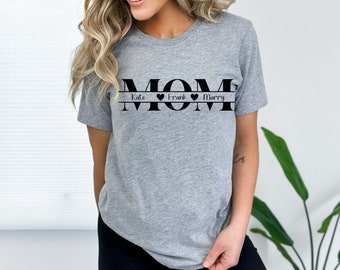 Custom Mom Shirt with Kids Names, Personalized Mother's Day Gift