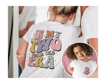 Custom 2nd Birthday Toddler Shirt, In My Two Year Old Era, Kids Birthday Shirt, Second Birthday Natural Toddler Tee, Gift for Birthday Party